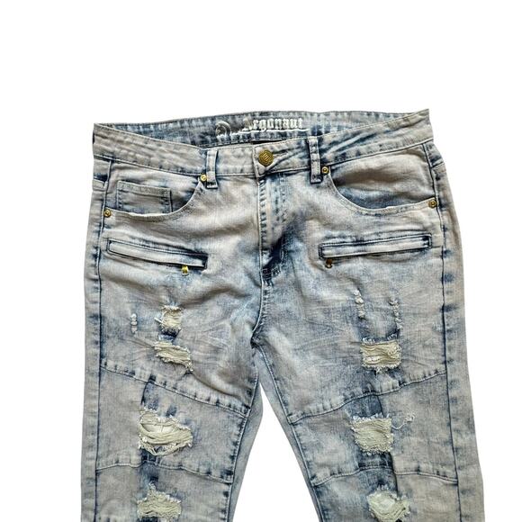 Argonaut Nation Men’s 34x32 Skinny Jeans Distressed Ripped Stretch Casual EUC - Picture 7 of 8